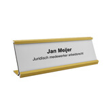 Bureau naambordje Titan goudkleurig met acrylaat inschuifstrook met gravering 178x160mm - per 1 stuk