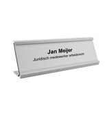 Bureau naambordje Titan zilverkleurig met acrylaat inschuifstrook met gravering 178x60mm - per 1 stuk