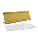 Bureau naambordje Titan aluminium met papierinleg in goud 178x60mm - per 1 stuk