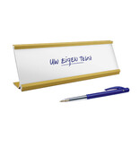 Bureau naambordje Titan aluminium met papierinleg in goud 178x60mm - per 1 stuk