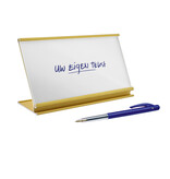 Bureau naambordje Royale aluminium met papierinleg in goud 170x100mm - per 1 stuk