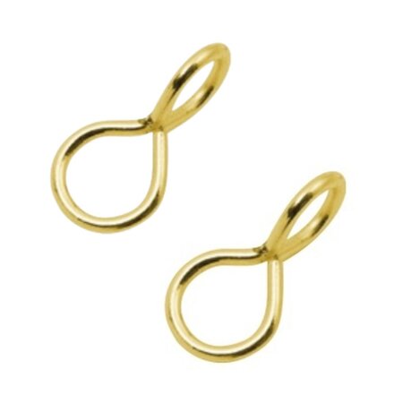 Gedraaide S-haak Goudkleurig Staal Vernikkeld- 100 stuks