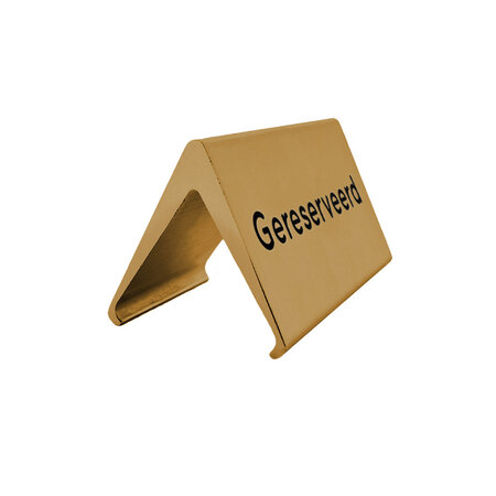 CombiCraft Gereserveerd bordje Elegant van aluminium in goud 120x60mm met gravering aan beide zijden - per 1 stuk