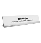 Bureau naambordje aluminium Reno met inschuifstrook - per 1 stuk