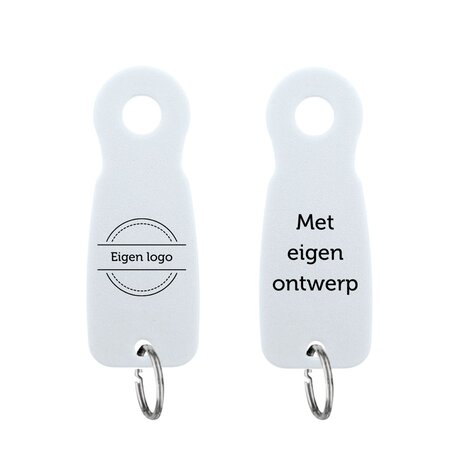 Kunststof sleutellabel E8 met eigen ontwerp - per stuk
