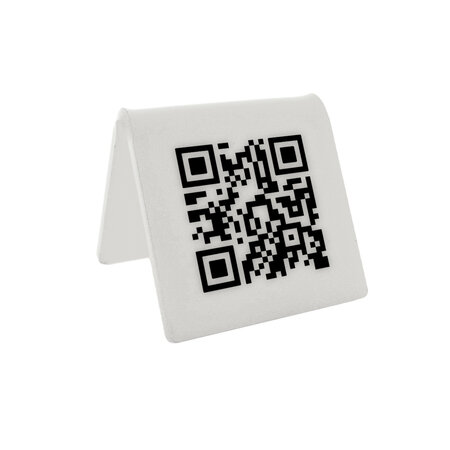 QR-code bordje van plexiglas in het wit - per 1 stuk
