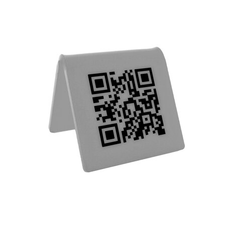 QR-code bordje van plexiglas in zilverkleurig - per 1 stuk