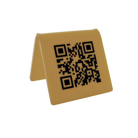 QR-code bordje van plexiglas in goudkleurig - per 1 stuk