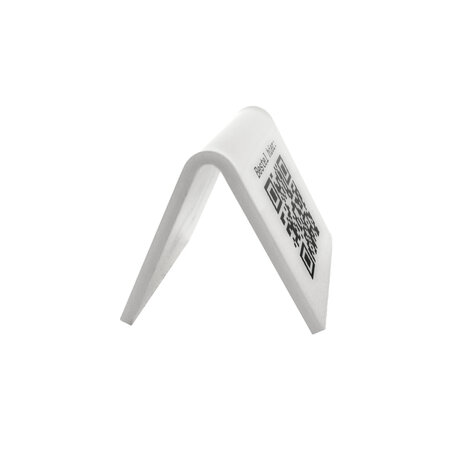 QR-code bordje met 'Bestel hier' van plexiglas in het wit - per 1 stuk