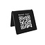 QR-code bordje met 'Bestel hier' van plexiglas in het zwart - per 1 stuk