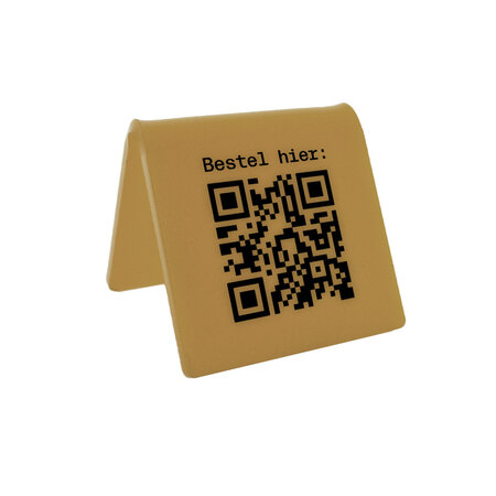 CombiCraft QR-code bordje met 'Bestel hier' van plexiglas in goudkleurig - per 1 stuk