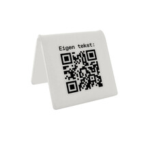 QR-bordje wit met eigen tekst