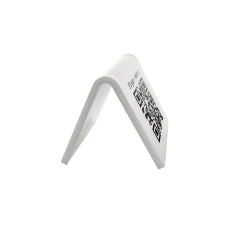 QR-code bordje met eigen tekst van plexiglas in het wit - per 1 stuk