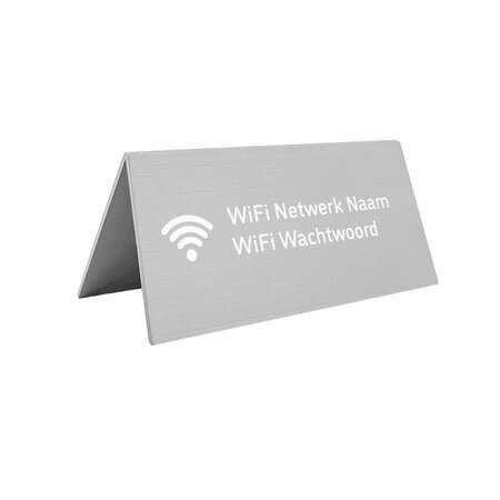 CombiCraft Wifi bordje in zilverkleurig aluminium 100 x 50 mm - per 1 stuk