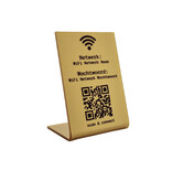 Wifi bordje van goudkleurig plexiglas 70 x 100 mm - per 1 stuk
