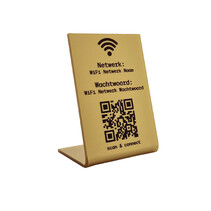 Wifi QR-code bordje plexiglas goud