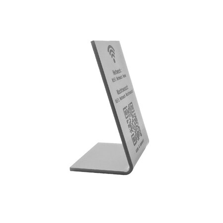 Wifi bordje van zilverkleurig plexiglas 70 x 100 mm - per 1 stuk