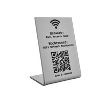 Wifi QR-code bordje plexiglas zilver