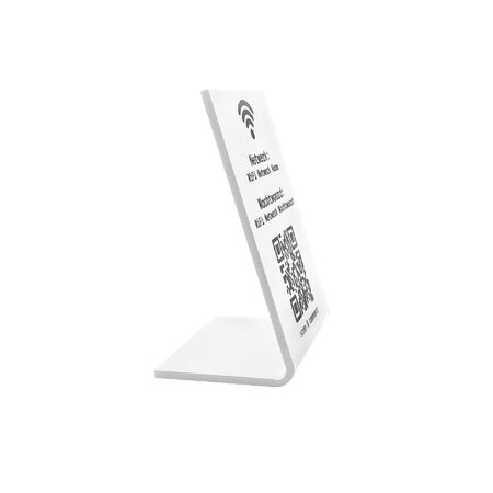 Wifi bordje van wit plexiglas 70 x 100 mm - per 1 stuk