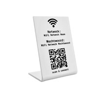 Wifi QR-code bordje plexiglas wit