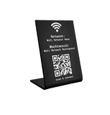 Wifi bordje van zwart plexiglas 70 x 100 mm - per 1 stuk