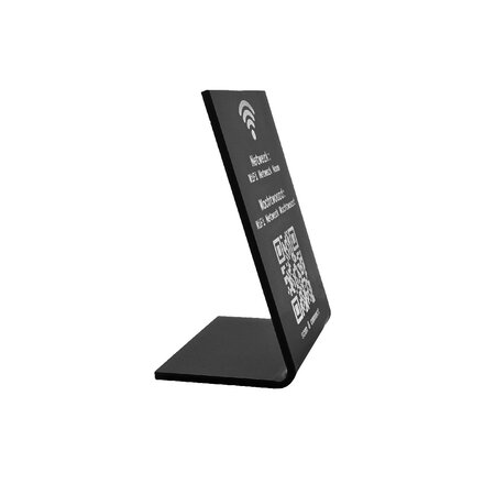 Wifi bordje van zwart plexiglas 70 x 100 mm - per 1 stuk