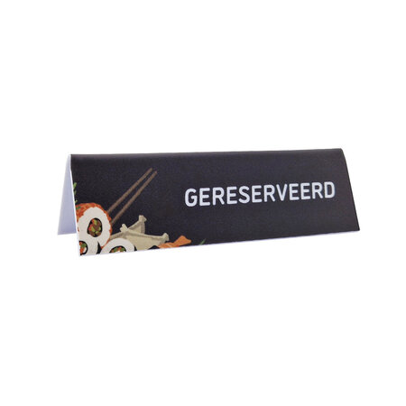 Gereserveerd bordje voor de Japanse keuken van kunststof 130x40mm - per 1 stuk