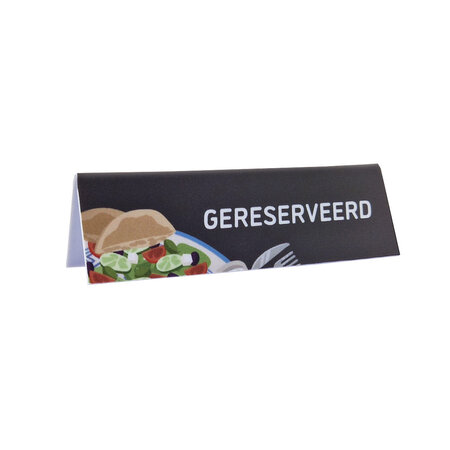 Gereserveerd bordje voor de Griekse keuken van kunststof 130x40mm - per 1 stuk