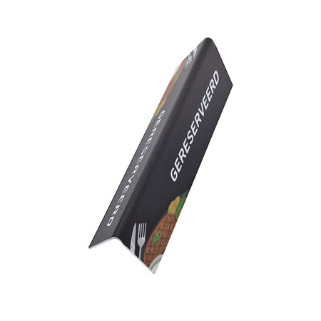 Gereserveerd bordje voor een steak restaurant van kunststof 130x40mm - per 1 stuk