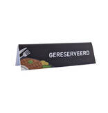 Gereserveerd bordje voor een steak restaurant van kunststof 130x40mm - per 1 stuk