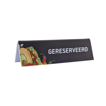 Gereserveerd bordje voor de Mexicaanse keuken van kunststof 130x40mm - per 1 stuk