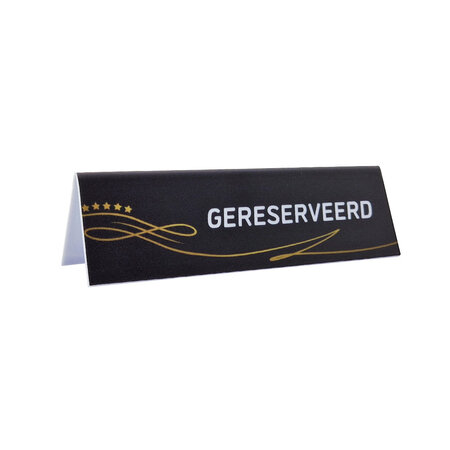 Gereserveerd bordje met een VIP thema van kunststof 130x40 mm - per 1 stuk