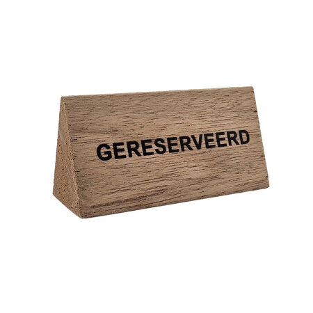 Gereserveerd bordje van meranti hout 110x57mm - per 1 stuk
