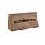 Gereserveerd bordje van meranti hout 110x57mm - per 1 stuk