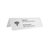 Wifi bordje Oscar met wachtwoord en netwerknaam in wit van polystyreen - per 1 stuk