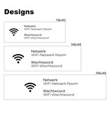 Wifi bordje Oscar met wachtwoord en netwerknaam in wit van polystyreen - per 1 stuk
