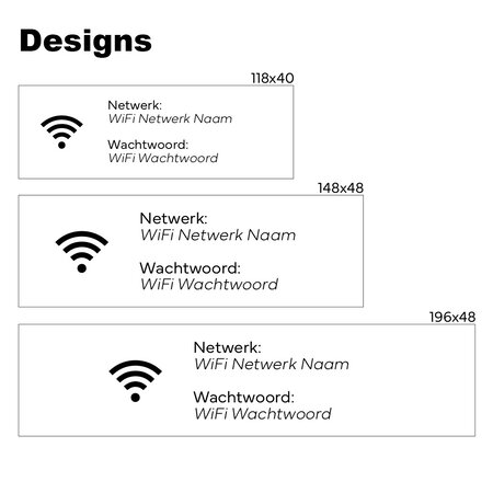 Wifi bordje Oscar met wachtwoord en netwerknaam in wit van polystyreen - per 1 stuk