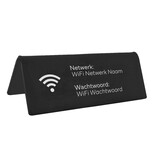Wifi bordje met wachtwoord en netwerknaam in zwart van plexiglas - per 1 stuk