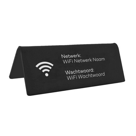 CombiCraft Wifi bordje met wachtwoord en netwerknaam in zwart van plexiglas - per 1 stuk