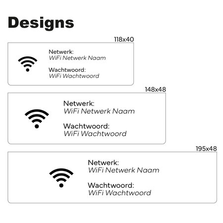 CombiCraft Wifi bordje met wachtwoord en netwerknaam in zwart van plexiglas - per 1 stuk