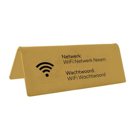 CombiCraft Wifi bordje met wachtwoord en netwerknaam in goudkleurig van plexiglas - per 1 stuk