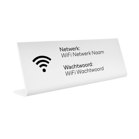 CombiCraft Wifi bordje Lucas met wachtwoord en netwerknaam in wit van polystyreen - per 1 stuk