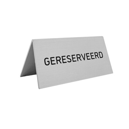 CombiCraft Gereserveerd bordje Elisto van zilverkleurig aluminium met gravering 100x50mm  - per 1 stuk