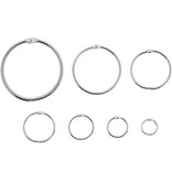 Staal vernikkelde openklapbare sleutelringen of klikringen - per 10 stuks