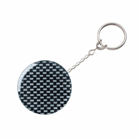 Rollmatic sleutelhanger Ø40mm met een 40cm uittrekbare ketting carbon - per 1 stuk