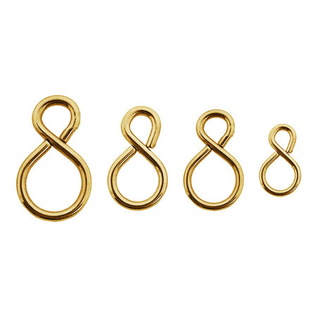 S-haken Recht Staal Vermessingd 100 stuks