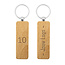 Houten sleutelhanger rechthoek 27x80 mm met gravering - per 1 stuk