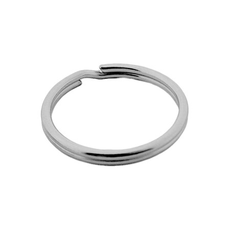 Platte Zilverkleurige Gehard Stalen Sleutelringen 10 stuks