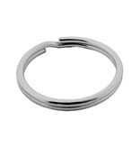 Platte Zilverkleurige Gehard Stalen Sleutelringen 10 stuks