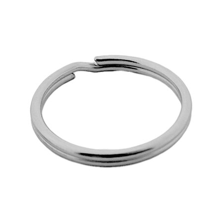 Platte Zilverkleurige Gehard Stalen Sleutelringen 10 stuks